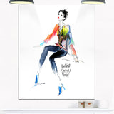 young woman colorful portrait digital art canvas print PT8240