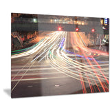light traces on crossroad cityscape digital art canvas print PT8267