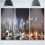 lit nyc manhattan skyline cityscape photo canvas print PT8281