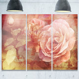 pink roses in vintage style floral digital canvas art print PT8292