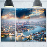 aerial view of london at dusk cityscape photo canvas print PT8297