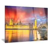 sunset view of london skyline cityscape photo canvas print PT8308