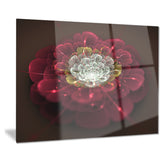 red fractal flower with white floral digital art canvas print PT8322