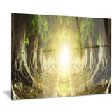 green tree tunnel landscape photo canvas art print PT8337