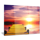 burning sunset in blue sky seascape photo canvas print PT8354