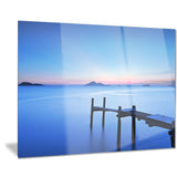 wooden pier in blue sea seascape photo canvas print PT8355