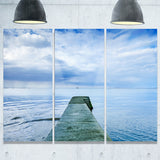 concrete pier under cloudy sky seascape photo canvas print PT8360