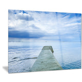 concrete pier under cloudy sky seascape photo canvas print PT8360
