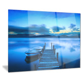 cloudy blue sky with pier seascape photo canvas print PT8363