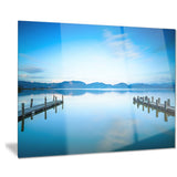 two wooden piers in blue sea seascape photo canvas print PT8370
