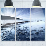 wooden pier deep into sea seascape photo canvas print PT8378