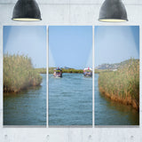 touristic river boats landscape photography canvas print  PT8405