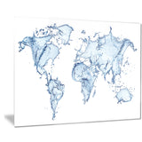 world map water splash map digital art canvas print PT8420