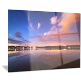 night sky over river with clouds modern photo canvas print PT8421