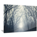 dark autumn forest in fog modern photography canvas print PT8424