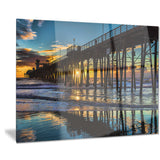 oceanside pier at evening landscape photo canvas print PT8428