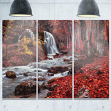 silver stream waterfall wide landscape photo canvas print PT8436