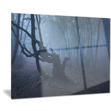 dark autumn foggy forest landscape photo canvas print PT8439