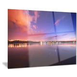 night sky reflection in river landscape photo canvas print PT8447