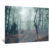 dark forest and dark trees landscape photo canvas print PT8465