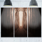 man in surreal forest with fog landscape photo canvas print PT8481