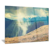 blue forest in fog landscape photo canvas print PT8483