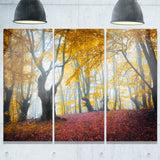 yellow forest autumn trail landscape photo canvas print PT8493