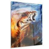 gentle tiger portrait collage animal digital art canvas print PT8623