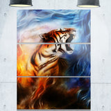 gentle tiger portrait collage animal digital art canvas print PT8623