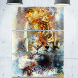 gentle tiger portrait animal digital art canvas print PT8628
