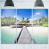 beach with coconut palm trees landscape photo canvas art PT8629