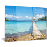 old wooden pier in sea seascape photo canvas print PT8632
