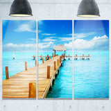 tropic paradise jetty in mexico seascape photo canvas print PT8633