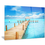 tropic paradise jetty in mexico seascape photo canvas print PT8633