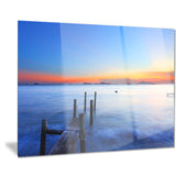 summer sea with wooden pier seascape photo canvas print PT8647