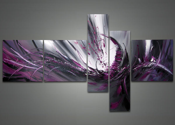 Purple Abstract Canvas Painting 1026 - 66 x 36in