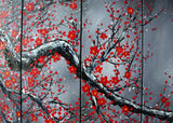 Modern Black Floral Oil Painting 1038 - 60x32in