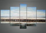 Modern Beach Art with Seashells 1153 60x32 in