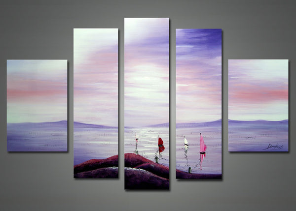 Modern Seascape Canvas Art 1161 - 58x36in