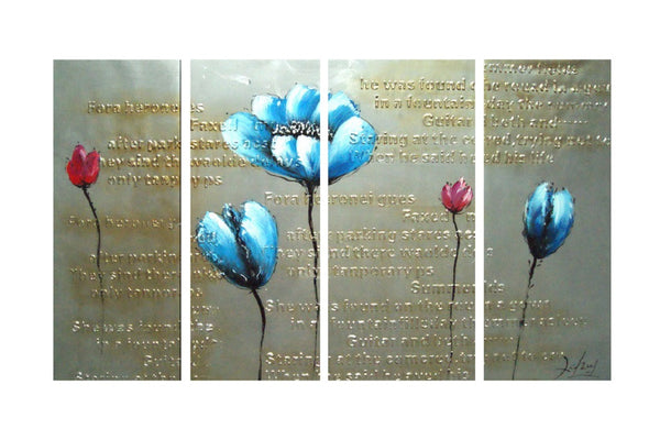 Modern Floral Art with Scribbling 1191 - 48x28in