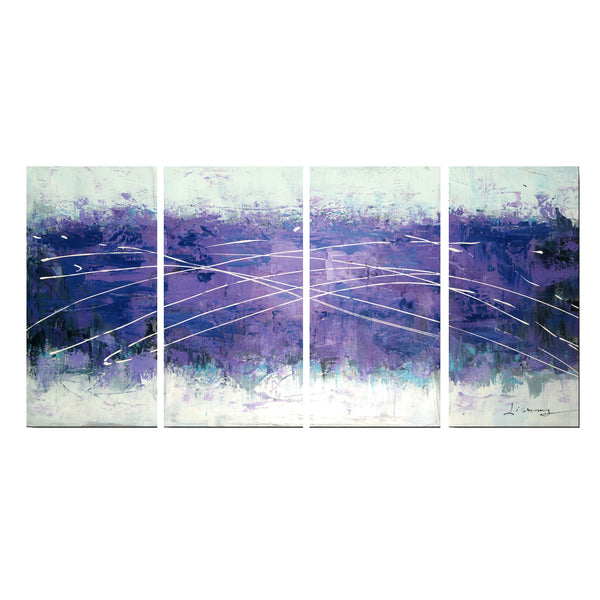 Cloudy Purple - Abstract Canvas Wall Art 1214 - 56x28in