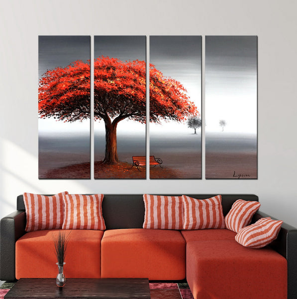Red Tree for Relax Art Painting 1217 - 48x32in