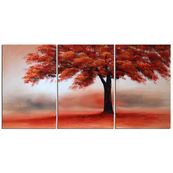 Red Tree in Solitude Art Painting 1228 - 48x24in