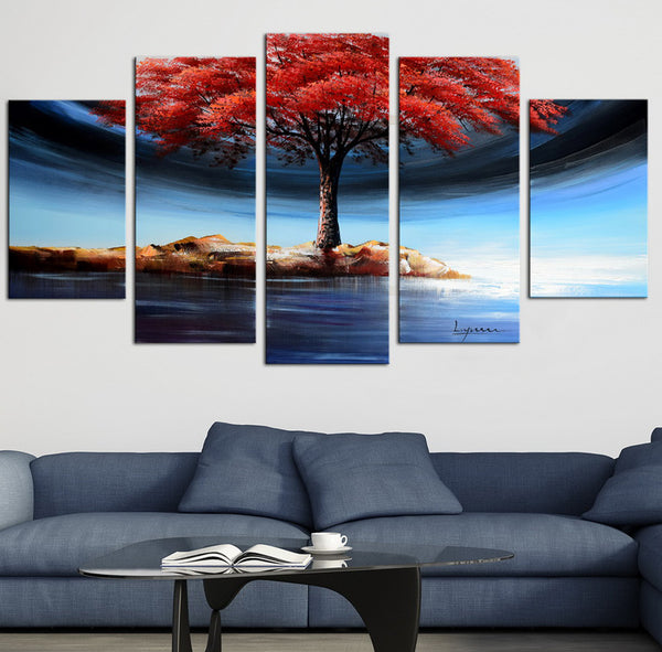 Tree on Island with Flowery Leaves 1233 - 60x32in