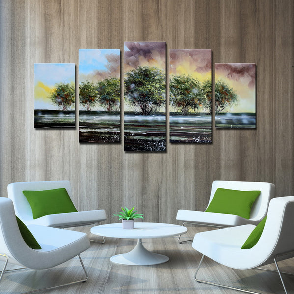 Wall of Green Trees - Modern Artwork 1236 - 60x32in