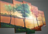 Trees Painting - Four Seasons Art 1373 - 60x32in