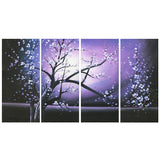 Purple Tree Painting with Flowers 271 - 48x30in