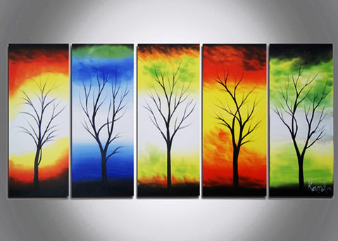 Modern Tree Canvas Art - 5 Elements 401- 60x28in