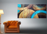 Textured Circles Artwork - 5 Panels 210-5P 60 x 28in