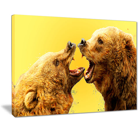 Bear Fight - Animal Canvas Print PT2315